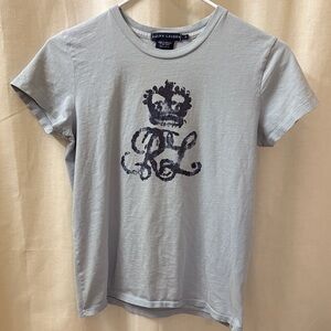 Ralph Lauren Light Blue Tee with Black Emblem